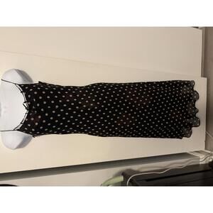 Chic Black Polka Dot Slip Dress